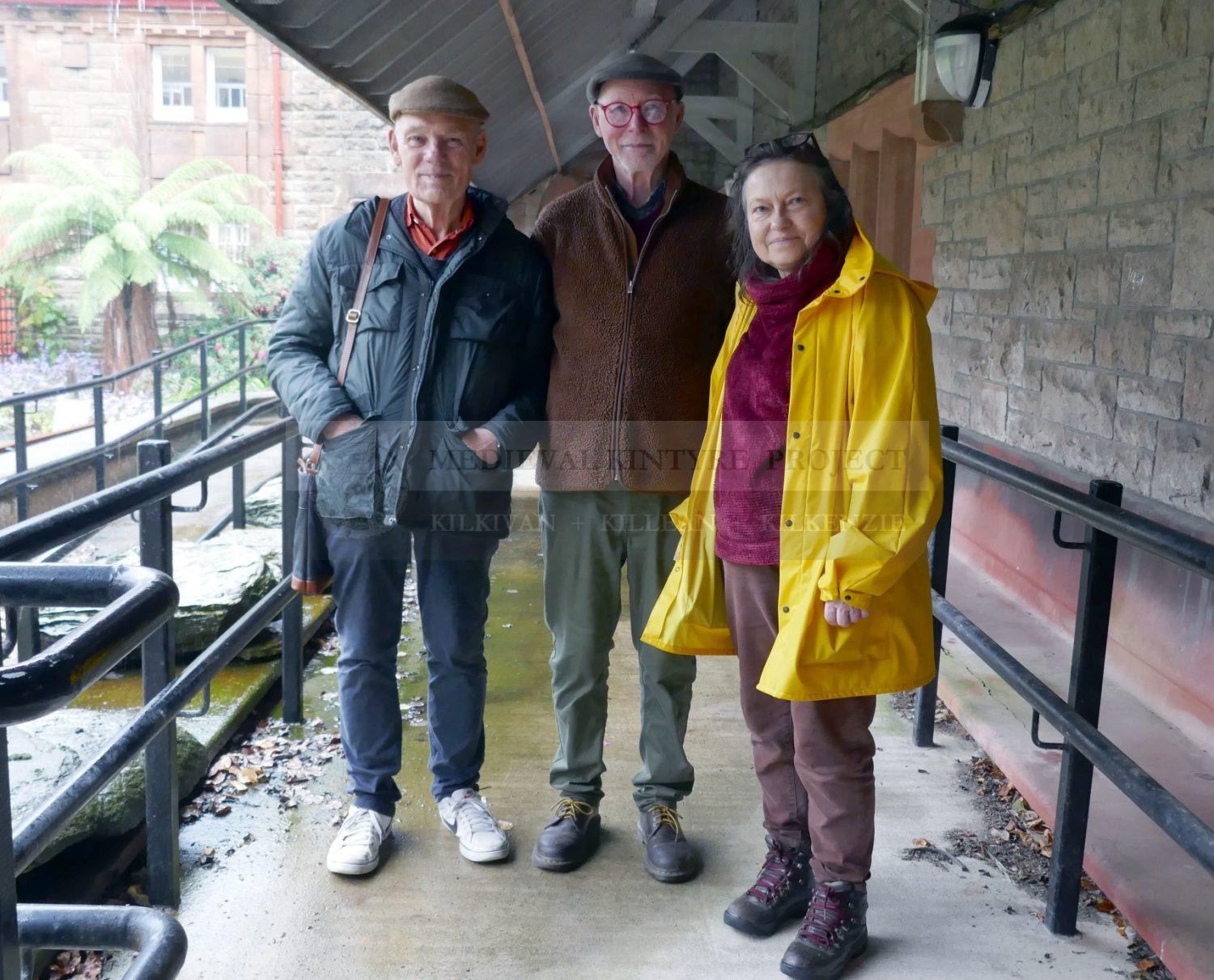 Ross Burgess, Dr Peter Burman MBE and Krystyna Pytasz on a visit to Campbeltown Museum